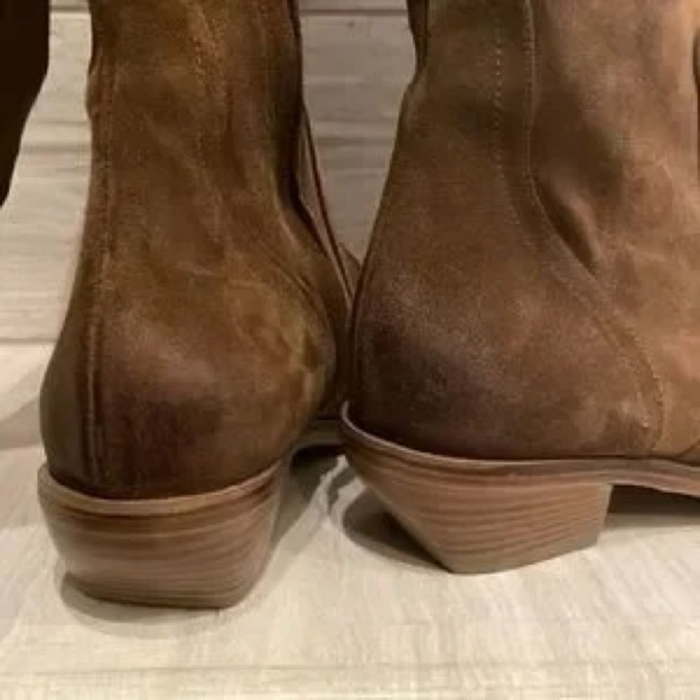 Free People Rue Brown Suede Slouch Western Boots Knee High EU 38 US 8 NWOB - Picture 10 of 14